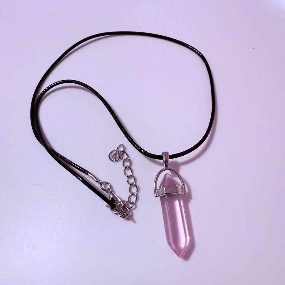 Pink Crystal Pendant Necklace